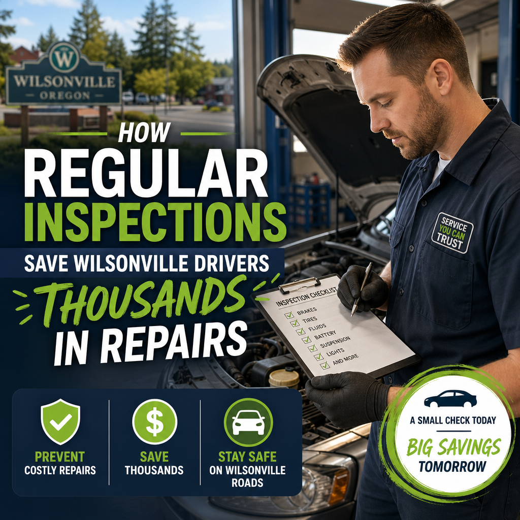 Mechanic performing a regular car inspection to catch issues early and save Wilsonville drivers money