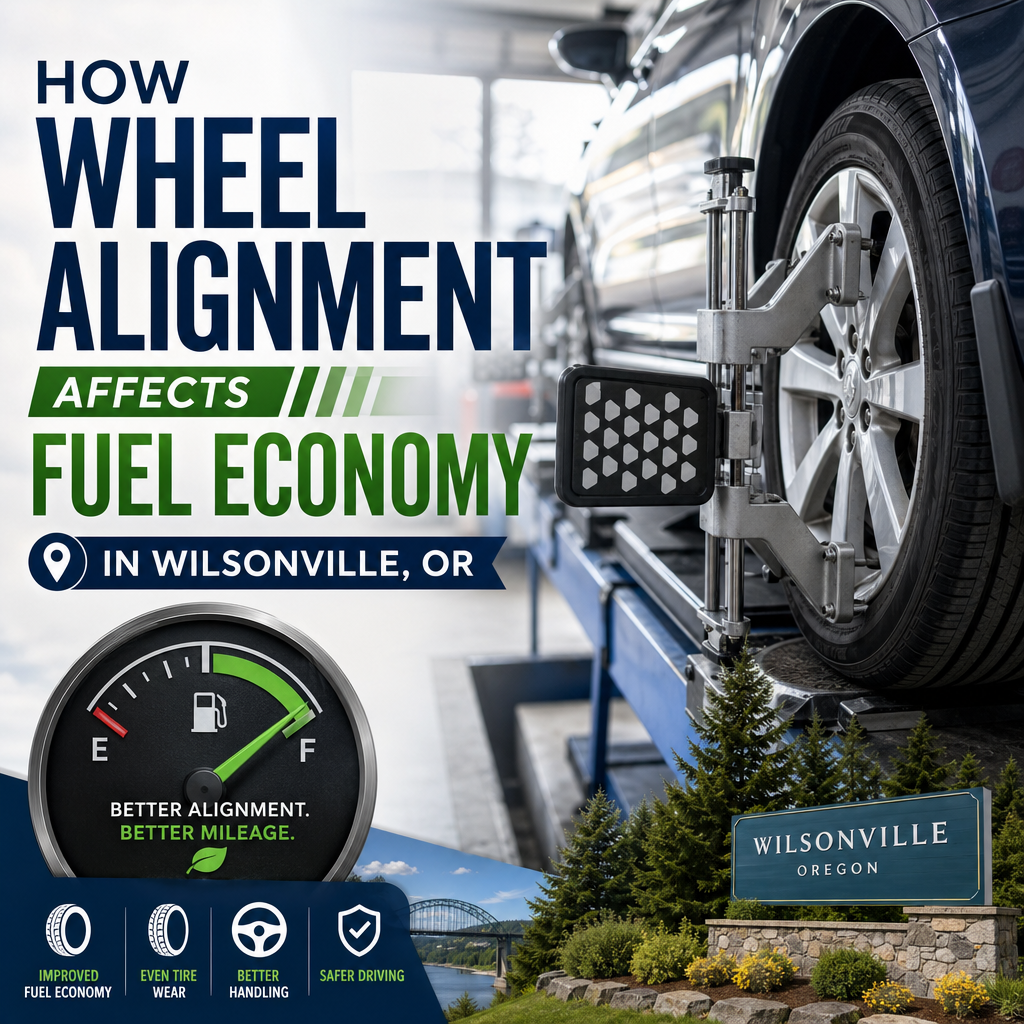 Car wheel alignment service in Wilsonville, OR improves fuel economy and handling.