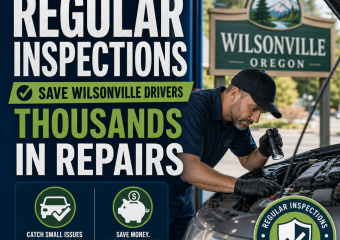 Mechanic inspecting a car to catch problems early and help Wilsonville drivers save on repairs
