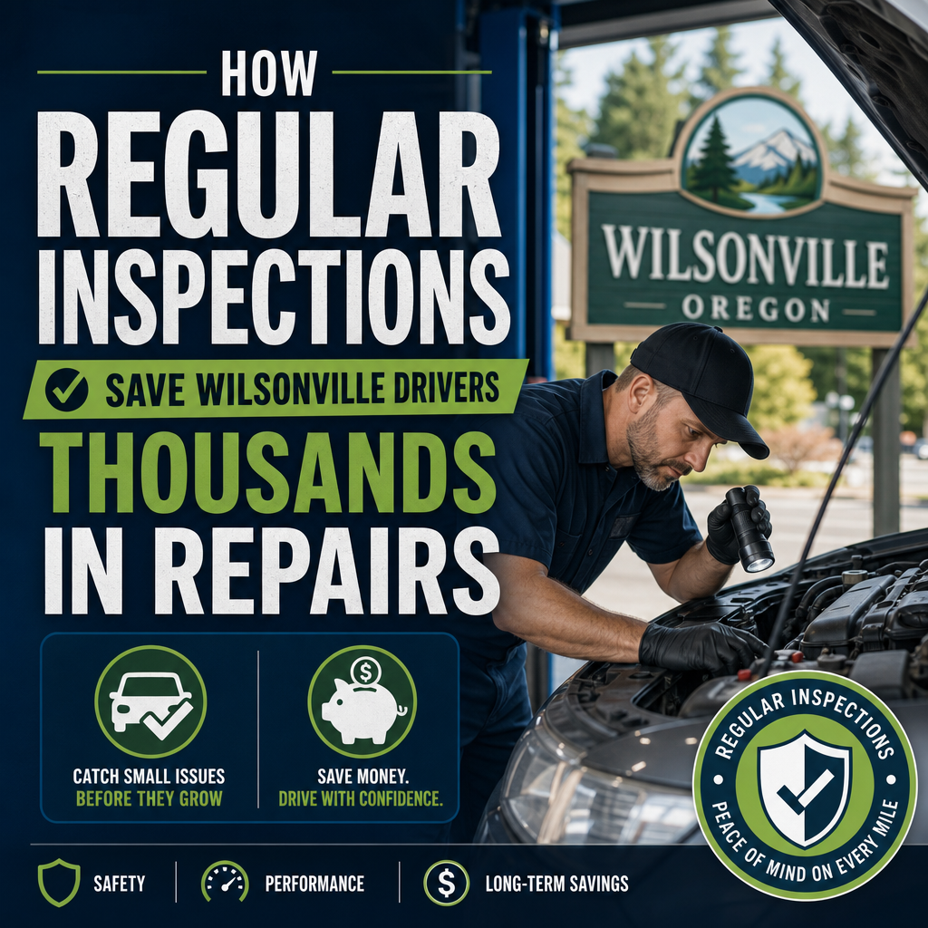 Mechanic inspecting a car to catch problems early and help Wilsonville drivers save on repairs
