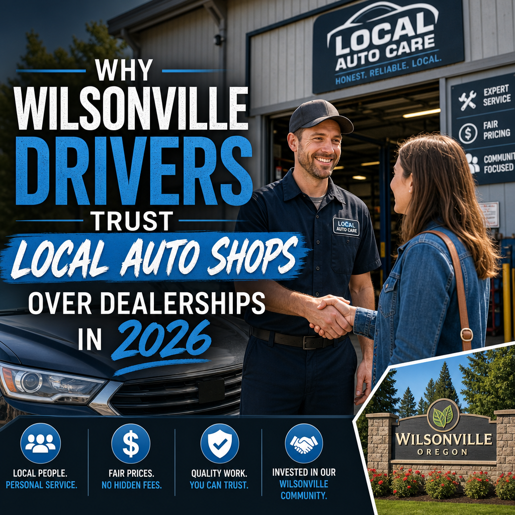 Wilsonville driver receiving friendly, expert service at a local auto shop with fair pricing